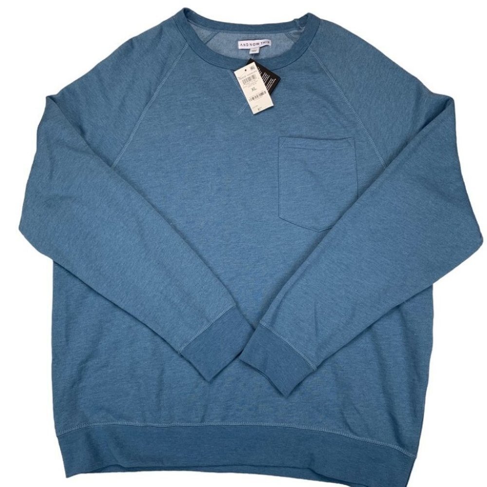 And Now This Mens Sweatshirt Solid Fleece Sweatshirt Size XL